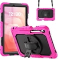 thumbnail image 1 of Funda para Samsung Galaxy Tab S11 (11 pulgadas) 2025 SM-X730/SM-X736B, funda protectora resistente a prueba de golpes con protector de pantalla, soporte giratorio de 360°, correa para mano, 1 of 9