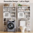 thumbnail image 3 of Walsunny Over the Toilet Storage Cabinet with Sliding Barn Door Side Shelves Bathroom Restroom Toilet Shelf Organizer Rack Space Saver Freestanding White, 3 of 8