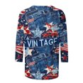 thumbnail image 5 of GERsome 4th of July Tops for Women 3/4 Sleeve American Flag Shirts Crewneck Loose Fit Tshirts USA Patriotic Graphic Summer Tees S-2XL, 5 of 5