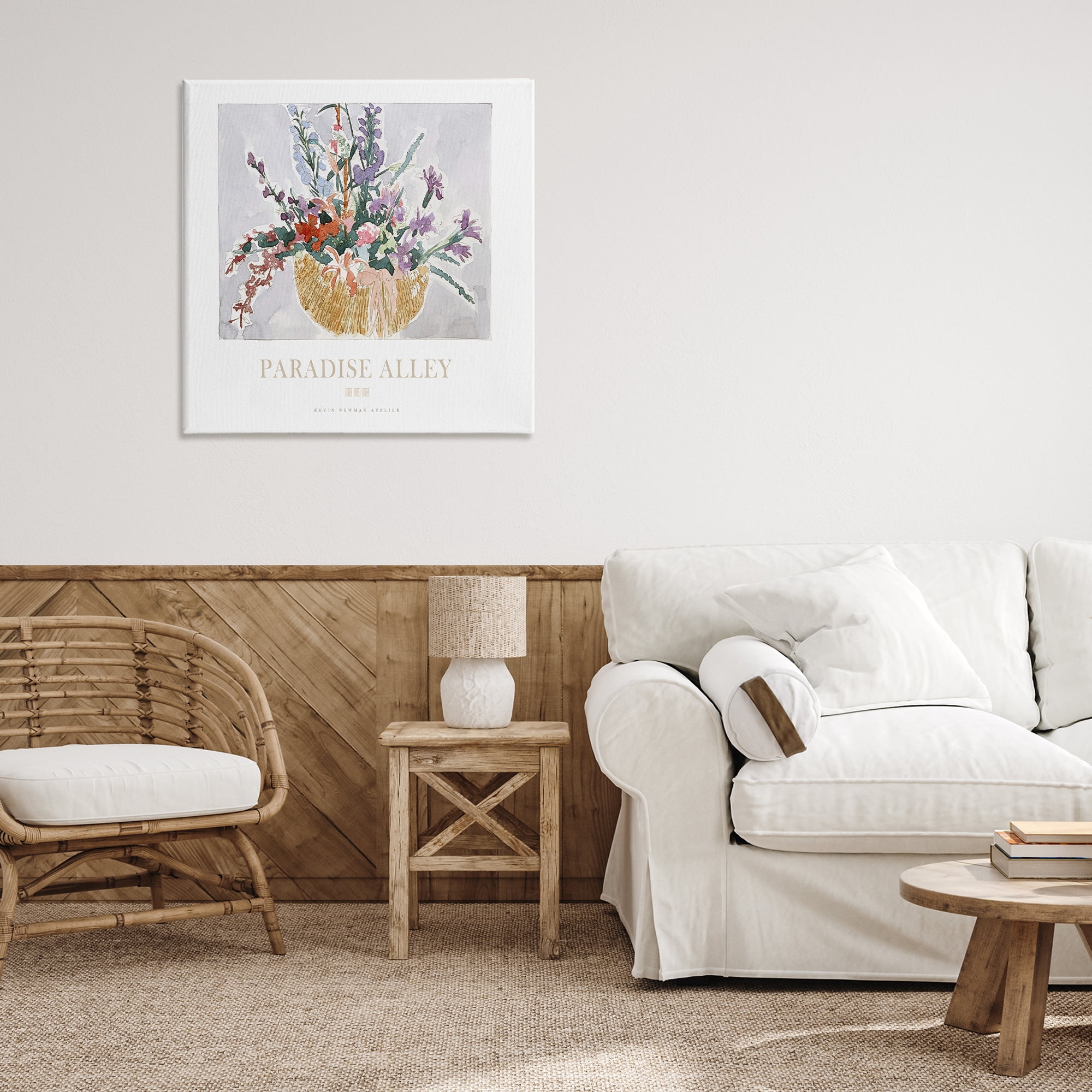 Stupell Industries Paradise Alley Basket of Flowers Canvas Wall Art, design by Jadei Graphics