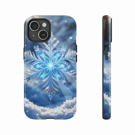Snowflake Phone Case for iPhone Festive Winter Christmas Decor, Compatible with iPhone 11/12/13/14/15/16 (Pro Max/Plus)