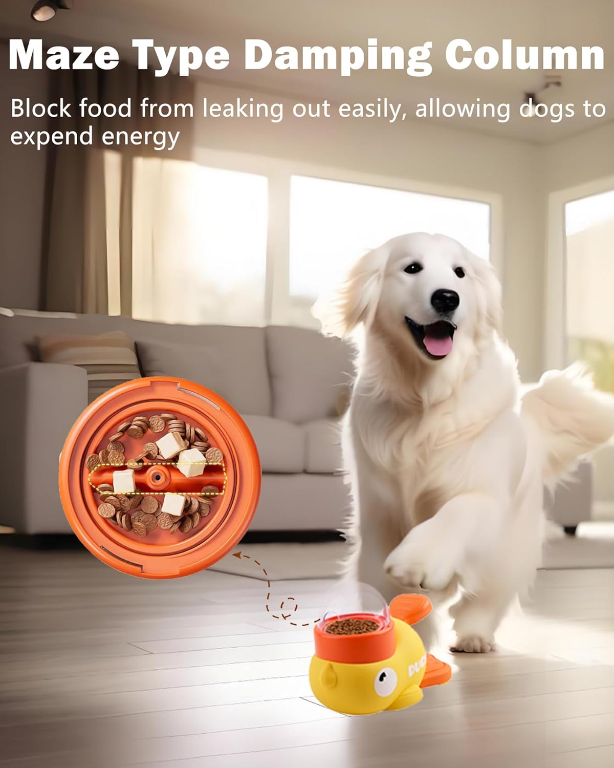 Dog Feeder Puzzle Toy Duck, Interactive Treat Dispenser and Slow Feeder Designed to Mentally Stimulate Your Dog and Encourage Slower, Healthier Eating Habits