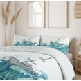 thumbnail image 6 of Ambesonne Nautical Duvet Cover Sets, Ship and Ocean Waves, 2-King, Aqua Taupe, 6 of 7