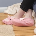 thumbnail image 6 of BambooMN Adult Female Super Soft Warm Cozy Animal Slippers Pink Pig, Large 1 Pair, 6 of 6