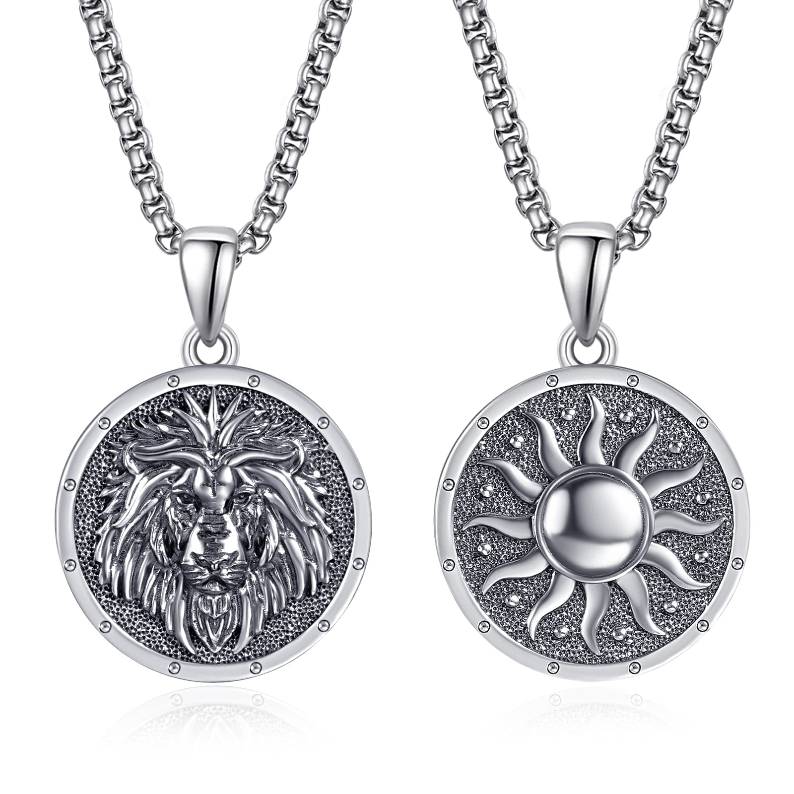 Sterling Silver Lion Necklace for Men Leo Jewelry with Sun Pendant Stylish Lion Gifts for Men Animal inspired Lion Pendant Walmart