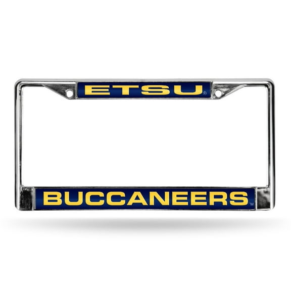 East Tennessee State ETSU NCAA Buccaneers Chrome Metal License Plate Frame Holder
