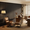 thumbnail image 3 of Fahomiss Asymmetric Acoustic Wood Slat Wall Tiles 4-Pack 24"x24", Walnut 3D Linear Panels, 3 of 10