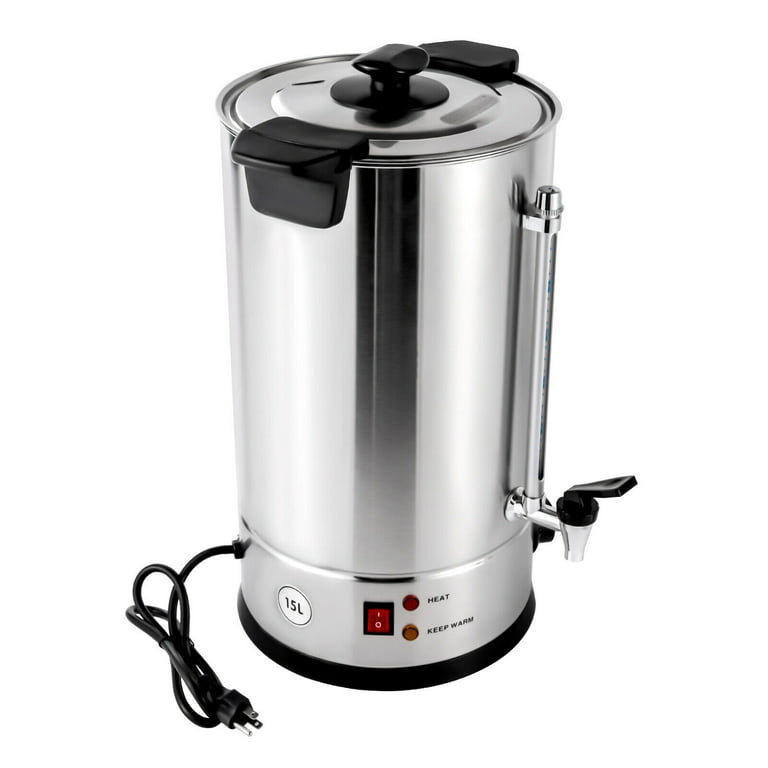 Colorfullrain 15L Stainless Steel Tea Urn Electric Catering Hot Water  Boiler Coffee 1400W