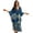 Blue and Beige - Crane Ink Wash Painting, variant on Cloud Print Kaftan Dresses for Women Ink Wash Painting Printed V-Neck Women's Swimwear Cover Ups Batwing Sleeve Beach Cover up Lightweight Long Coverups Caftan Dress