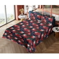 thumbnail image 4 of Ambesonne Exotic Jungle Fitted & Flat Sheet with Sham 3 Pcs Set, Digital Floral Leaves, Twin XL, Dark Pink Dark Lavender, 4 of 5