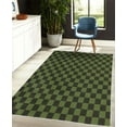 thumbnail image 4 of Checkers Game Decorative Rug, Geometric Grid Style Monochrome Squares in Traditional Game Board Design, Quality Carpet for Bedroom Dorm and Living Room, 6 Sizes, Green Charcoal, by Ambesonne, 4 of 4