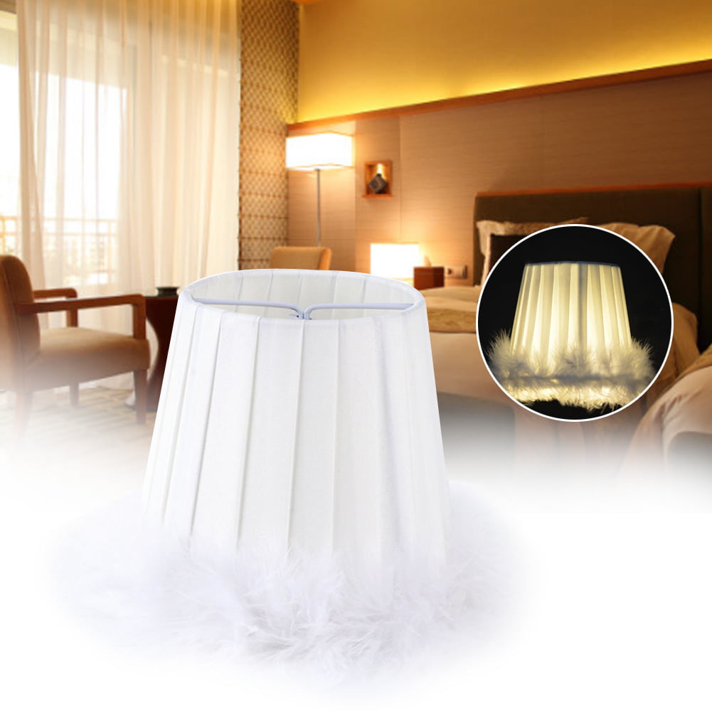 Chandeliers Shade Lamp Cover Home Wall Lighting Decors Feather Cloth Lampshades 