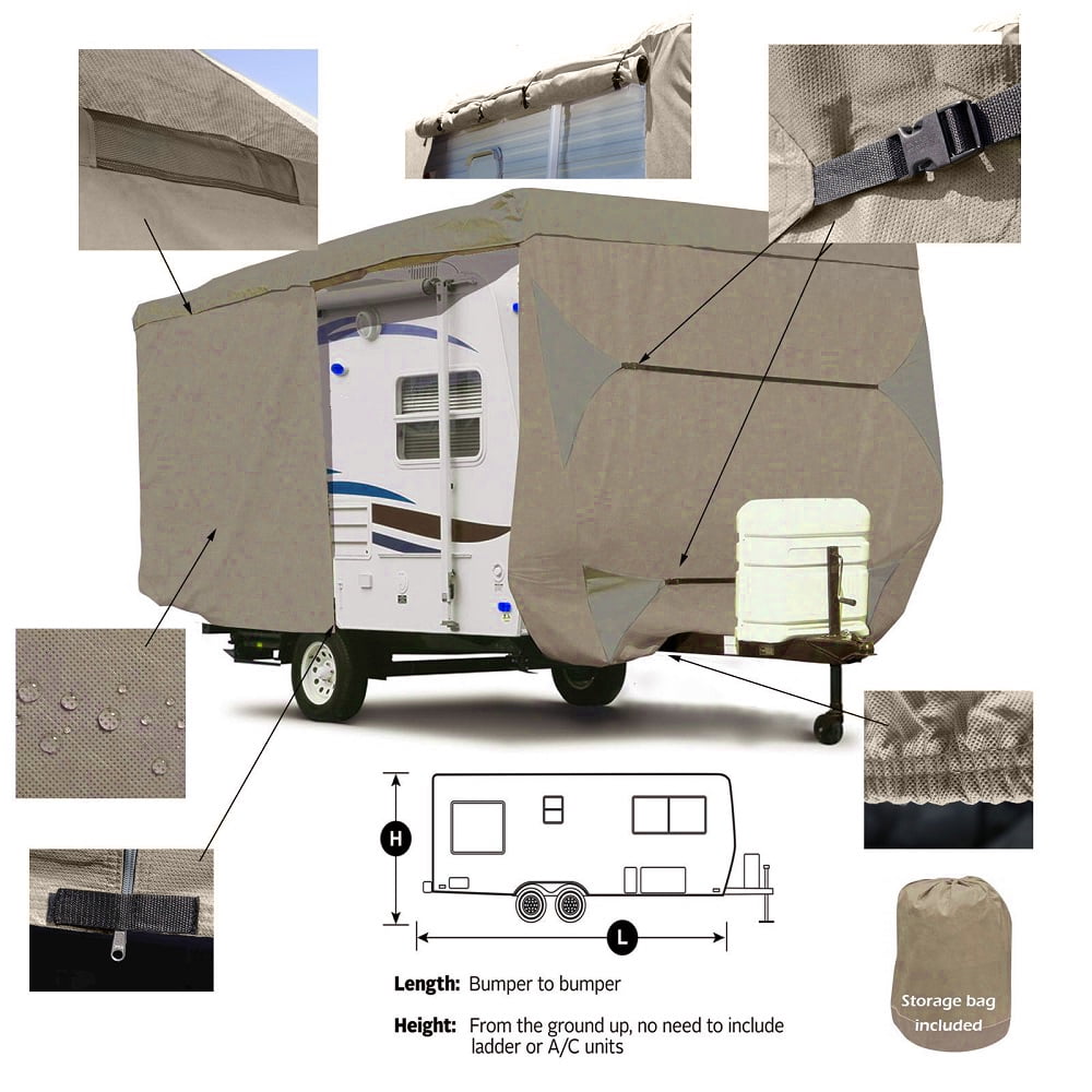 14' 15'L Travel Trailer Camper Storage Cover 