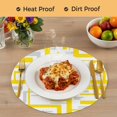 thumbnail image 4 of Modern Geometric Yellow Round 13 Inch Placemats Set of 4, Abstract Minimalist Artwork Lines HeatResistant Non Slip Place Mats for Dining Table, Wipeable Braided Kitchen Table Mats for Housewarming, 4 of 9