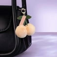 thumbnail image 5 of Eolstice Cherry Fruit Plush Keychain Accessory, Metal Buckle Backpack Decoration, Cute Purse Bag Charm for Girls Women Gift, 5 of 6