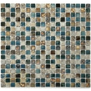 Solistone Terrene 12 in. x 12 in. Vale Glazed Multicolor Porcelain Mosaic Wall Tile, Case of 10
