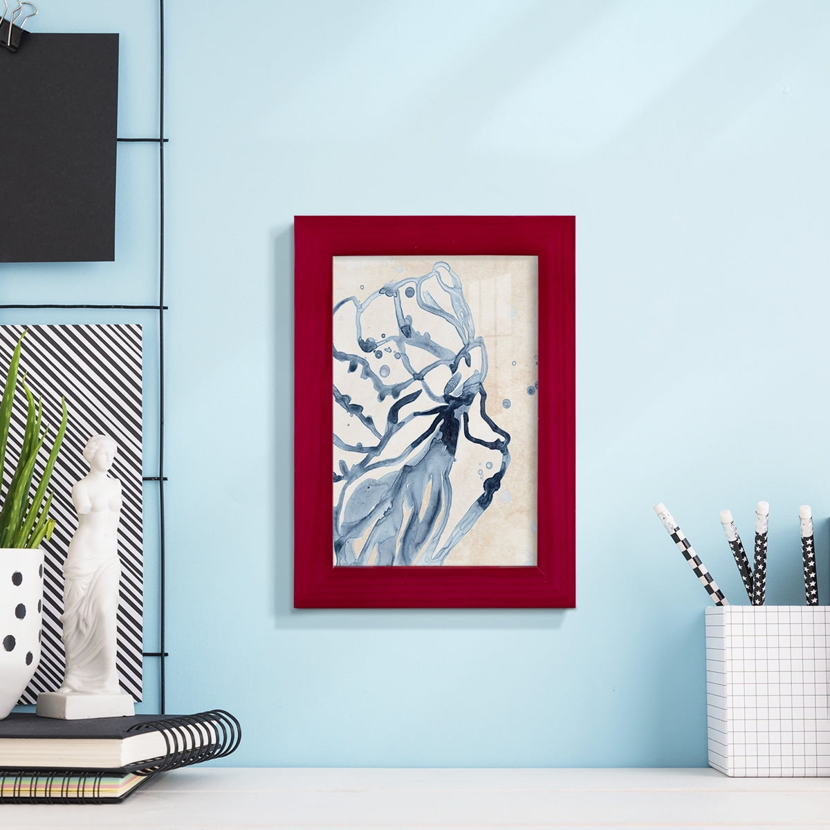 Water Shells I - Framed Print w/glass - Cherry Red