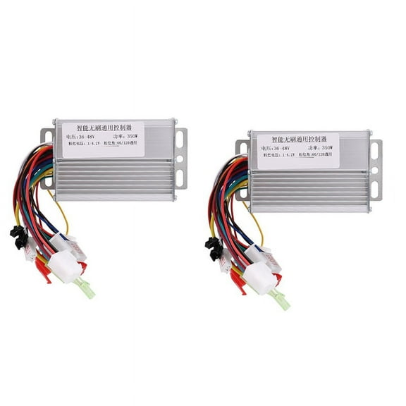 2X Electric Bike Motor Controller 36V/48V 350W12 Tube Brushless DC Motor Controller for Electric Bicycle E-Bike Scooter