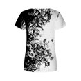 thumbnail image 4 of ICHUANYI Clearance Women Fashion Printed Casual V-Neck Short Sleeve Loose T-Shirt Blouse Tops(Dark Gray, M) ICHUANYI WER2023081116828, 4 of 5