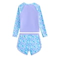 thumbnail image 4 of HUANBAI Summer Girls Swimwear Two Piece Rash Guard With Gradient Scale Print And Front Zip Long Sleeve Beach 6-7 Years, 4 of 5