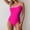 Hot Pink, variant on BLTIBY Womens Swimsuits Solid Colour Slim Tummy Control Sleeveless One Shoulder Swimsuit Bikini Bathing Suit Fashion One-Piece Swimwear Army Green M