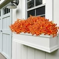 thumbnail image 7 of 16 Bundles Artificial Fall Flowers for Outdoors Fake Plants UV Resistant Plastic Plants Shrubs Bushes for Home Fall Front Door Porch Garden Autumn Decor (Fall Orange), 7 of 7