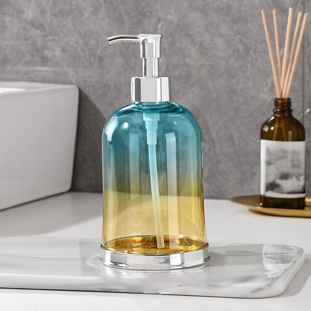450ml Refillable Hand Soap Dispenser, Soft Touch Multi-Purpose Pump Bottle for Bathroom Kitchen and Office