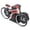 Red, variant on YAHHU Bicycle Flip Clock Bike Shaped Retro Vintage Mechanical Flip Down Desk Tabletop Clock Battery Operated Decorative Timepiece for Home Office Living Room Decor, 8 x 2.8 x 5.1 inches, White