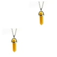 thumbnail image 2 of yingyy Hexagon Column Charm Exquisite Gifts Hanging Pendants Crystal Necklace Bracelet Earring Keychains Decorations Yellow 2Set, 2 of 6