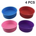 thumbnail image 1 of Clearance:Silicone Cake Pan Round Cake Pan 4 Pieces Silicone Round Cake Molds Silicone Cake Pan Cake Pan 6 inch, 4 inch, Non-stick Pan Pan, Multi Color, 1 of 5