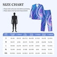 thumbnail image 4 of Fotbe Swirl Blue And Purple Pattern Long Sleeve Pajama Set for Men,Sleepwear Set,2-piece Loungewear Set,Soft PJs Comfy Nightwear with Pockets-X-Large, 4 of 7