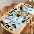 thumbnail image 5 of Palm Trees Silhouette Placemats Set of 12 Summer Coastal Vacation Place Mats Indoor Wipeable Table Mats Washable Cloth Dining Table Placemats for Kitchen Holiday Party Home Decor 13x19 Inch, 5 of 9