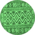 thumbnail image 1 of Ahgly Company Indoor Round Southwestern Emerald Green Country Area Rugs, 4' Round, 1 of 4