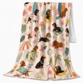 thumbnail image 2 of Playful Dachshund Beach Vacation Pattern Whimsical Summer Dog, Playful Pet Portrait Pattern, Warm Flannel Blanket for Living Room and Bedroom, Dog Lovers Christmas Gift, Pet Lover Home Decor, 2 of 9