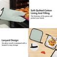 thumbnail image 4 of Pale Green 5 Pcs Kitchen Set Heat Resistant Oven Mitts and Non-Slip Pot Holders with Adjustable Cooking Apron, 4 of 6