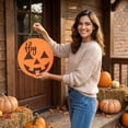 thumbnail image 4 of Halloween Jack O Lantern Wooden Door Hanger, 4 Styles Fall Pumpkin Front Door Sign for Thanksgiving Home Decor, 4 of 7