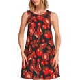 thumbnail image 1 of Balery Tomato Vestidos de verano para mujer con estampado: vestido holgado sin mangas, vestido playero informal y cómodo para días calurosos., 1 of 7