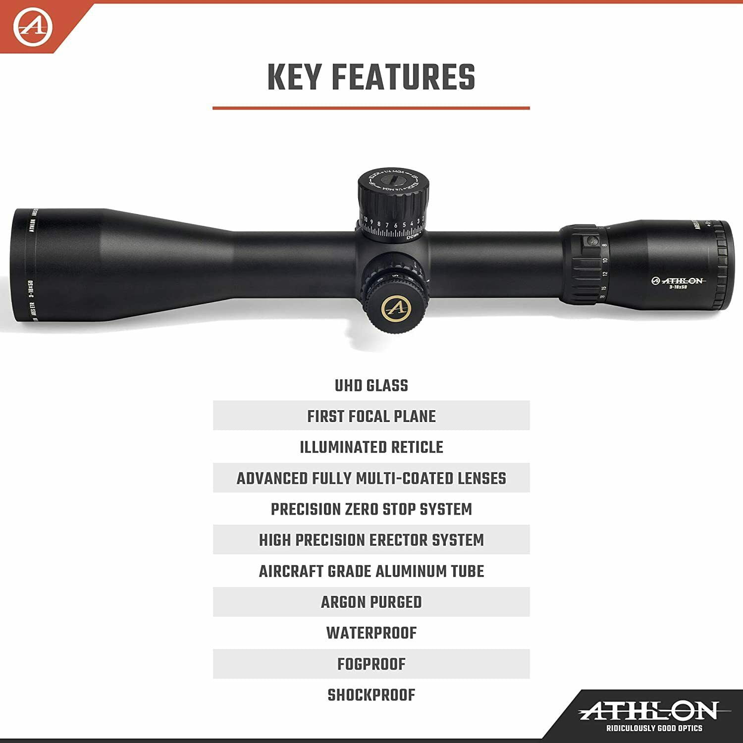 Athlon Optics Ares ETR 3-18x50 Riflescope APLR6 FFP IR MOA Reticle