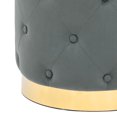 thumbnail image 5 of Homebeez Round Velvet Ottoman Footrest Stool Gray, 5 of 6
