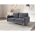 thumbnail image 3 of Kingway Furniture Almor Velvet Living Room Loveseat in Gray, 3 of 4