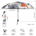 thumbnail image 3 of FORMRS Travel Umbrella Folding Auto Open Close Windproof Rain UV Protection, Blue Snow Houses, 3 of 8
