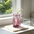 thumbnail image 6 of Partheme 7x4x4in Colored Glass Vase with Ribbon Decor, Stylish Clear Geometric Flower Vase for Hydroponic Plants Dried Flowers, Home Table Living Room, C, 6 of 6
