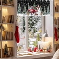 thumbnail image 3 of Christmas Truck Snowman Valances for Windows, 42 x 18in, Xmas Tree Snowflakes Animal Black Rod Pocket Kitchen Valance Curtain Light Filtering Window Treatments for Living Room Bedroom, 1 Panel, 3 of 7