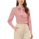 thumbnail image 1 of Blusa elegante de oficina de manga larga con cuello de lazo para mujer INSPIRE CHIC en color rosa S, 1 of 1