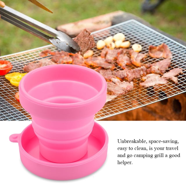 Taza de Viaje Plegable con Tapa de Silicona Telescópica Taza Portátil de Viaje al Aire Libre con Tapa para Excursiones de Picnic ANGGREK Otros