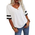 thumbnail image 4 of Dellytop Women V-Neck Half Sleeves Solid T Shirt, 4 of 6