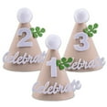 thumbnail image 5 of sunsanly Birthday Cone Hat Handmade Elastic Band Ornamental Comfortable Size 1/2/3 Years Old Photo Props Boys Girls Kids Baby Shower Party Hat Party Supplies, 5 of 8