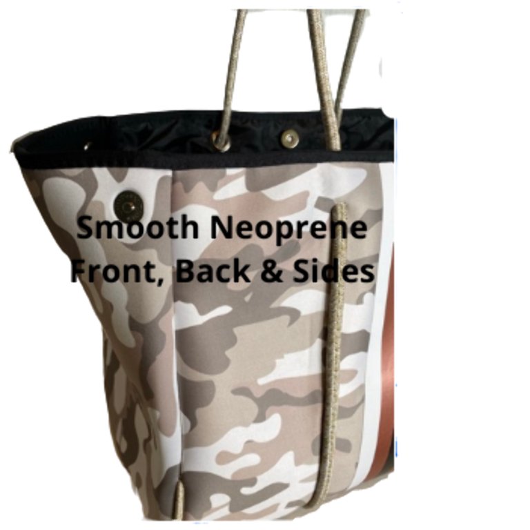 On Sale Large Neoprene Beach Bag Waterproof Gray Camo Striped