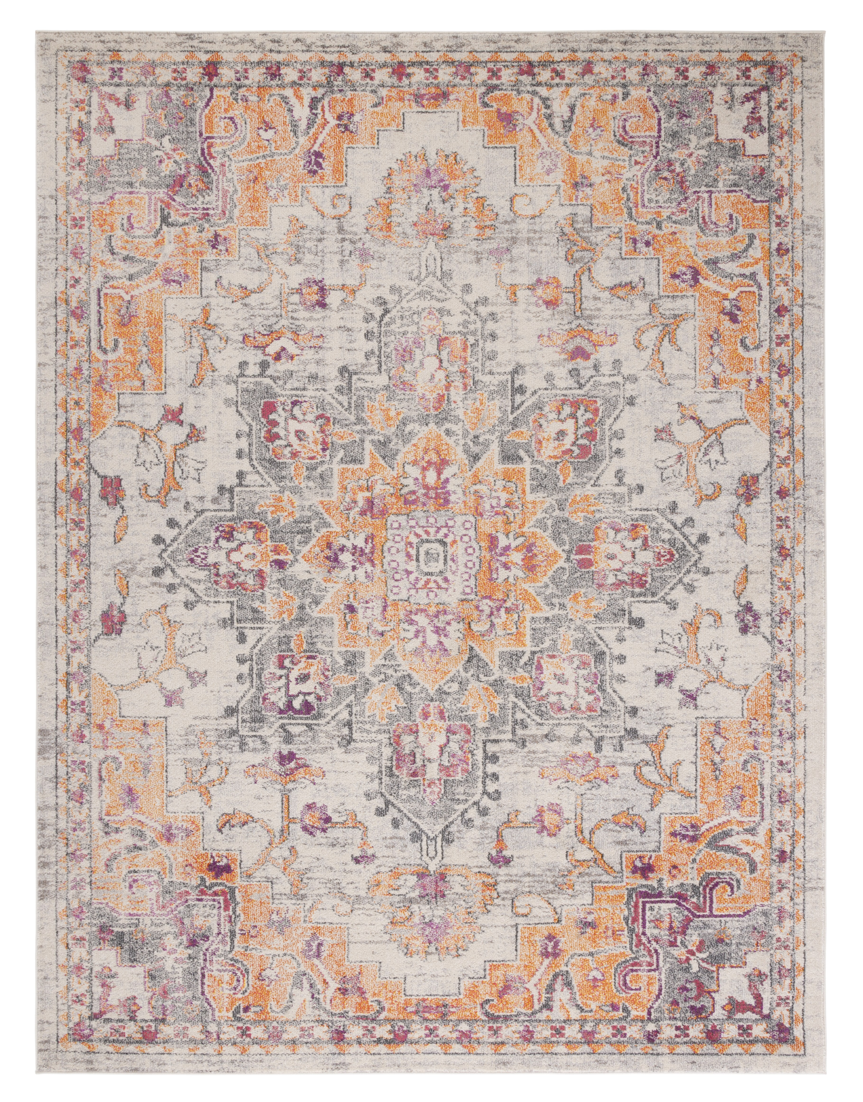 SAFAVIEH Madison Dalia Oriental Area Rug, Beige/Orange, 9' x 12'
