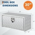 thumbnail image 3 of Heavy Duty Aluminum Truck Tool Box, 30"x12"x14" Underbody Storage Chest & Trailer Tongue Box, Waterproof Utility Toolbox with Lock for Pickup Bed, RV, Flatbed, Silver, 3 of 8